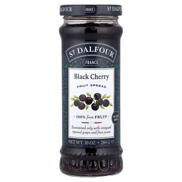 St. Dalfour, 블랙 체리, 디럭스 블랙 체리 스프레드, 284g(10oz)