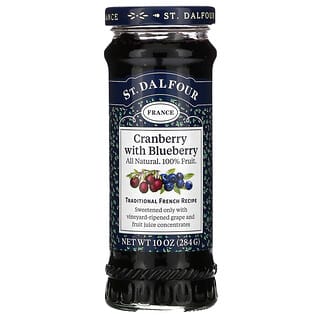 St. Dalfour, Cranberry with Blueberry Fruit Spread, Fruchtaufstrich mit Cranberrys und Heidelbeeren, 284 g (10 oz.)