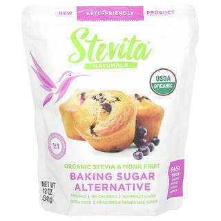 Stevita, Alternatywa cukru do pieczenia, organiczna stewia i owoce mnicha, 341 g