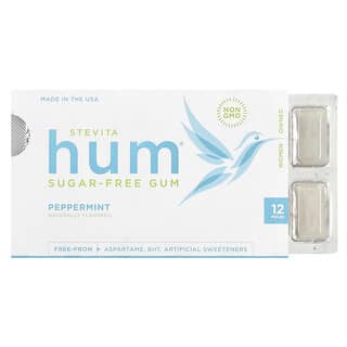 Stevita, Hum®, Sugar-Free Gum, zuckerfreies Fruchtgummi, Pfefferminze, 12 Stück