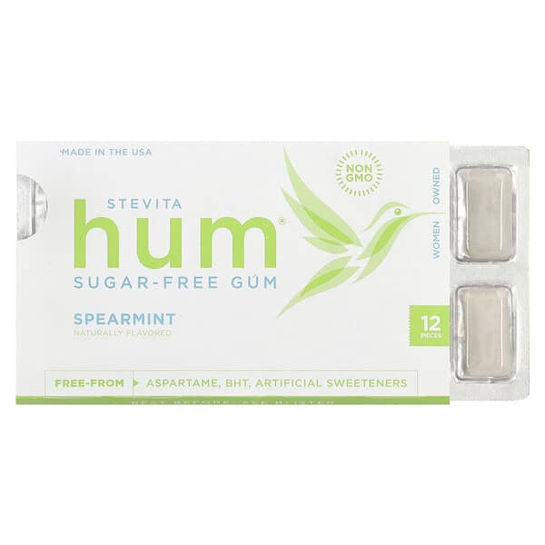 Stevita Naturals, Hum®，無糖口香糖，薄荷味，12 片