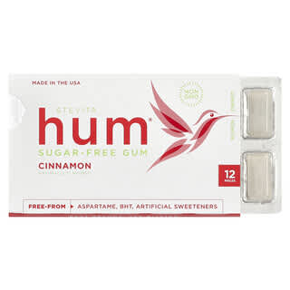 Stevita, Hum®, Sugar-Free Gum, zuckerfreies Fruchtgummi, Zimt, 12 Stück