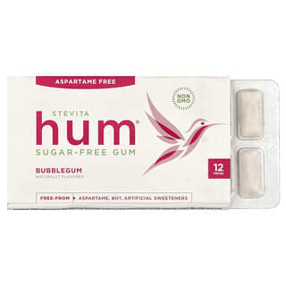 Stevita, Hum Sugar-Free Gum, Bubblegum , 12 Pieces
