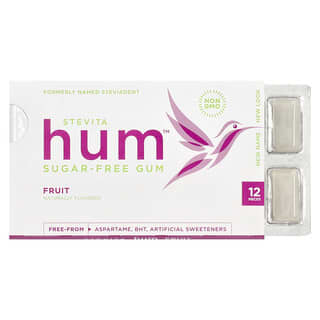 Stevita, Hum™, Chewing-gum sans sucre, Fruit, 12 pièces