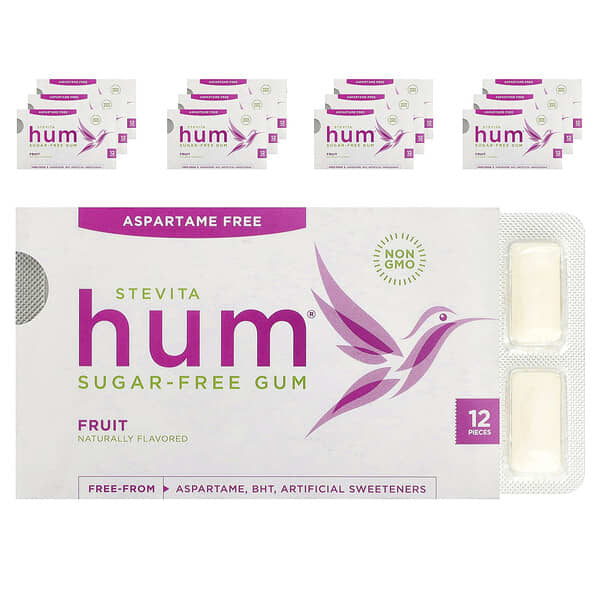 Stoneridge Orchards, Hum® 無糖口香糖，水果味，12 包，每包 12 片