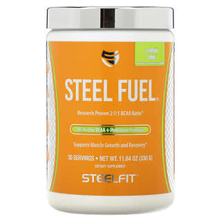 SteelFit, Steel Fuel, Fórmula de hidratación con BCAA todo en uno, Lima-limón`` 330 g (11,64 oz)