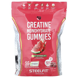 SteelFit, Creatine Monohydrate Gummies, Juicy Watermelon, 120 Gummies