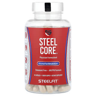 SteelFit, Steel Core®, Métabolisateur de graisses viscérales, 90 capsules