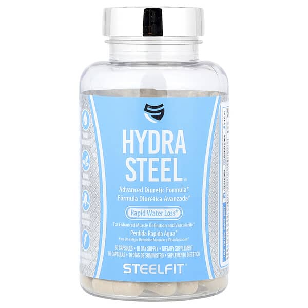 SteelFit, Hydra Steel®, 빠른 수분 배출 작용, 캡슐 80정