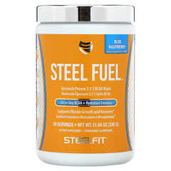 SteelFit, Steel Fuel, All-In-One BCAA + Hydration Formula, Blue Raspberry, 11.64 oz (330 g)