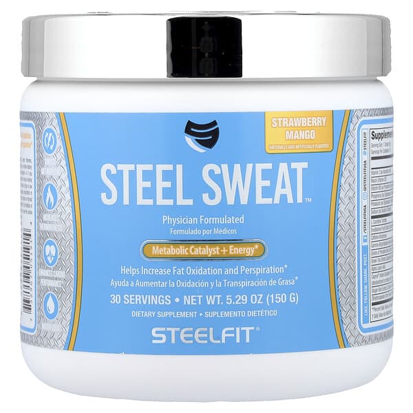 Steel Sweat™, Metabolic Catalyst + Energy, Strawberry Mango, 5.29 oz (150 g)