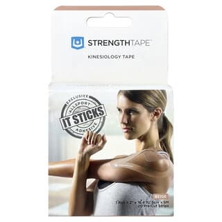 Strengthtape, Kinesiology Tape, Beige, 20 Pre-Cut Strips