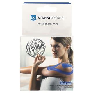 Strengthtape, Kinesiology Tape, темно-синий, 20 предварительно нарезанных полосок