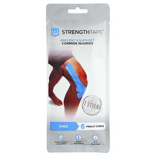 Strengthtape, Kinesiology Athletic Tape, Knee, 6 Precut Strips