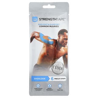 Strengthtape, Kit de bandă de kinesiologie, umăr, 6 benzi pretăiate