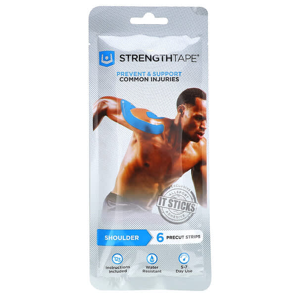 Strengthtape, 機能運動貼布套裝，肩部，6 條預裁剪條帶