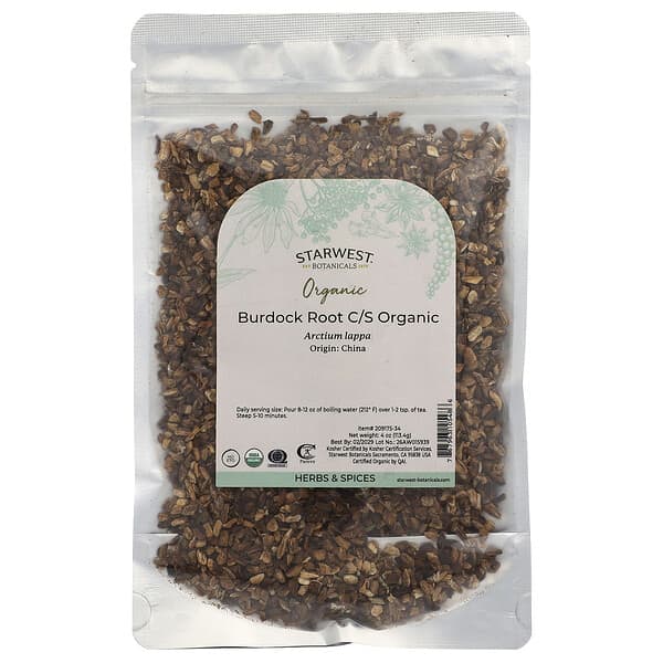 Starwest Botanicals, Organic 우엉 뿌리, 컷 & 시프팅, 4 oz (113.4 g)