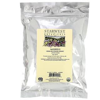 Starwest Botanicals, Polvo de Henna orgánica, rojo, 453,6 g (1 lb)