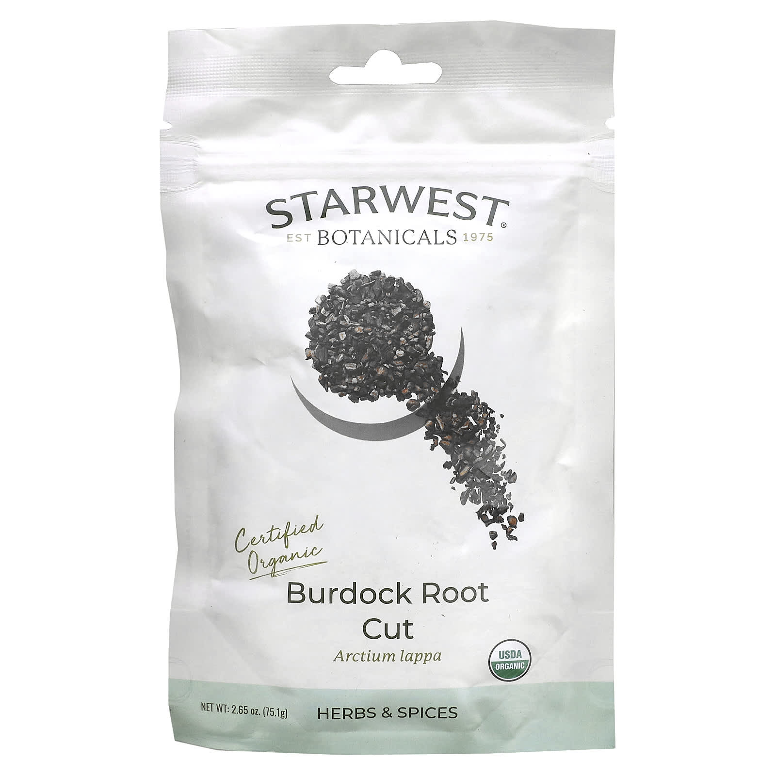 Starwest Botanicals Organic Burdock Root Cut 2 65 Oz 75 1 G