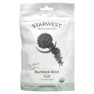 Starwest Botanicals, Raíz de bardana orgánica cortada`` 75,1 g (2,65 oz)