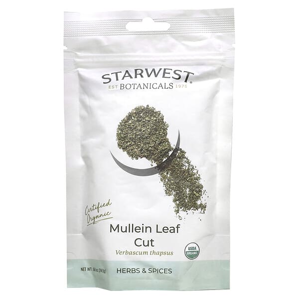 Starwest Botanicals‏, Organic Mullein Leaf Cut, 0.88 oz (24.9 g)