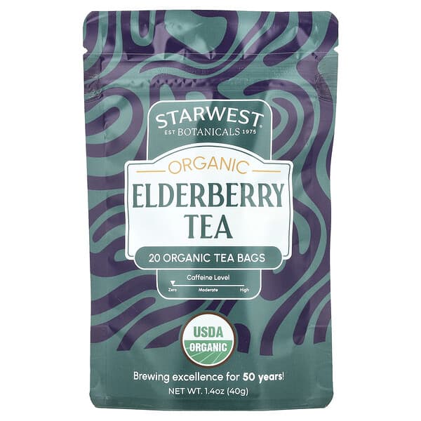 Organic Elderberry Tea, 20 Tea Bags, 1.4 oz (40 g)