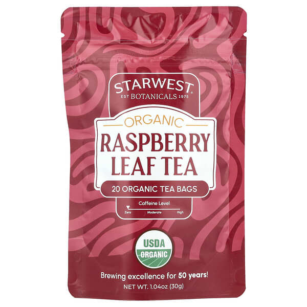 Organic Raspberry Leaf Tea, 20 Tea Bags, 1.04 oz (30 g)