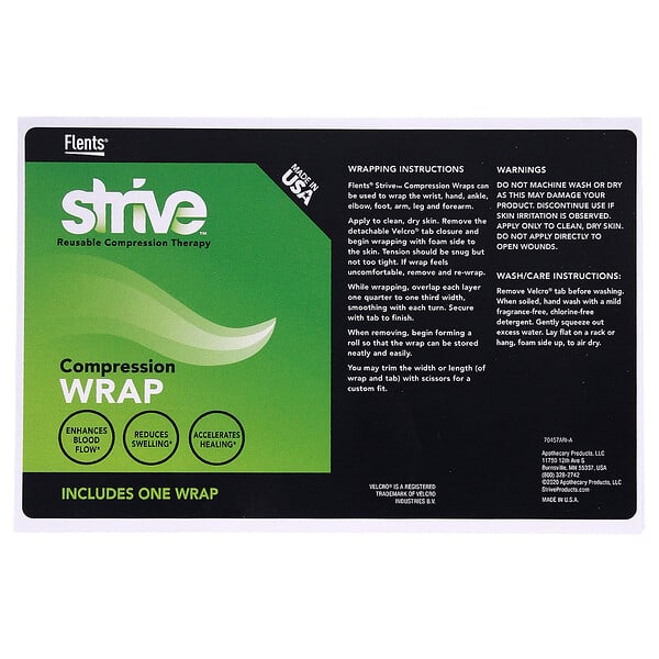 Strive, Wrap de compresie, negru, 1 Wrap