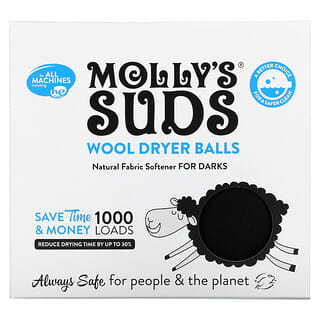 Molly's Suds, ウール製ドライヤーボール、濃い色用、ボール3個