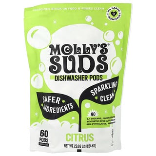 Molly's Suds, Kapsułki do zmywarki, owoce cytrusowe, kapsułek 60, 0,84 kg