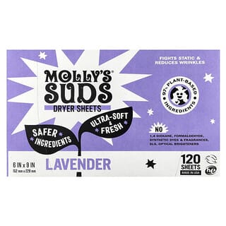 Molly's Suds, Folhas de Secador, Lavanda, 120 Folhas