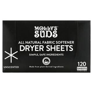 Molly's Suds, Dryer Sheets, Unscented, 120 Sheet