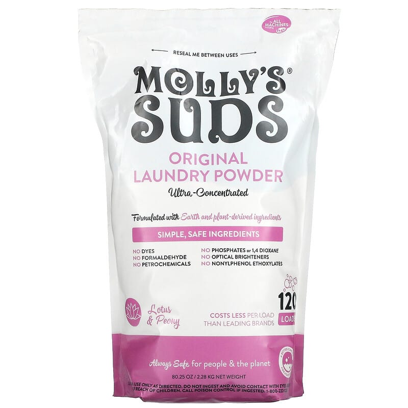 Molly's Suds Laundry Detergent 120 Loads, White
