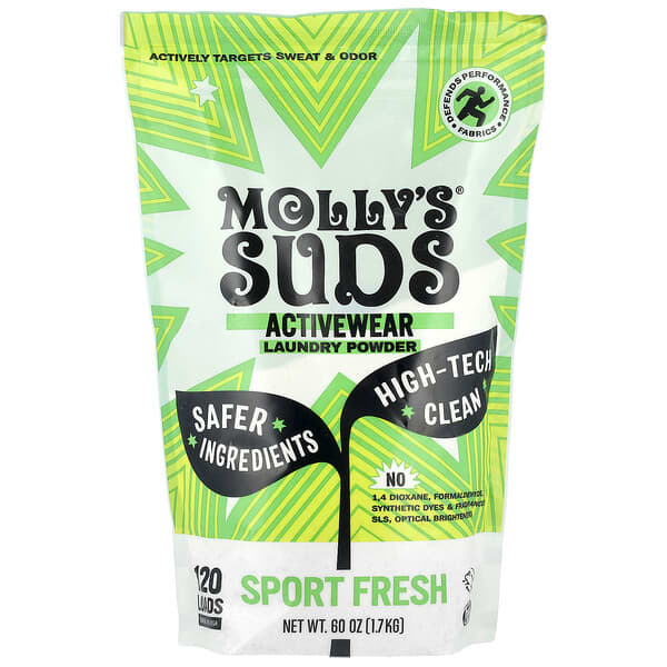 Molly's Suds, Activewear 洗衣粉，運動清新，60 盎司（1.7 千克）