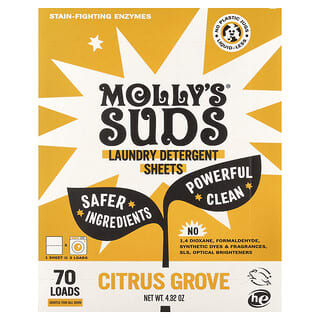 Molly's Suds, Detergente para la ropa en hojas, Citrus Grove, 35 hojas