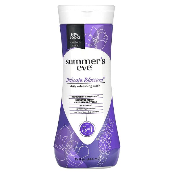 Summer#x27;s Eve, 5 in 1 Daily Refreshing Wash, Delicate Blossom, 15 fl oz (444 ml)