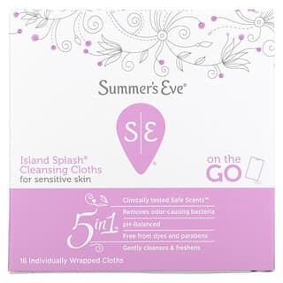 Summer's Eve, 5 合 1 清潔布，Island Splash，16 塊單獨包裝