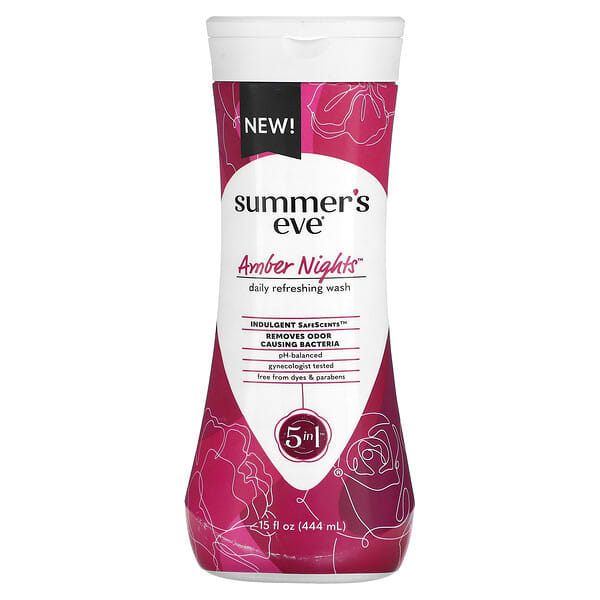 Summer's Eve, 5 合 1 日用清爽洗面乳，Amber Nights，15 液量盎司（444 毫升）