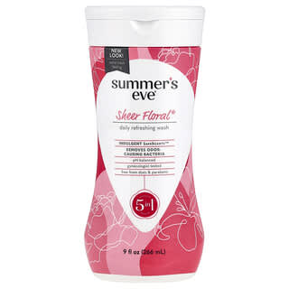 Summer's Eve, Agente de limpieza 5 en 1, Sheer Floral`` 266 ml (9 oz. Líq.)