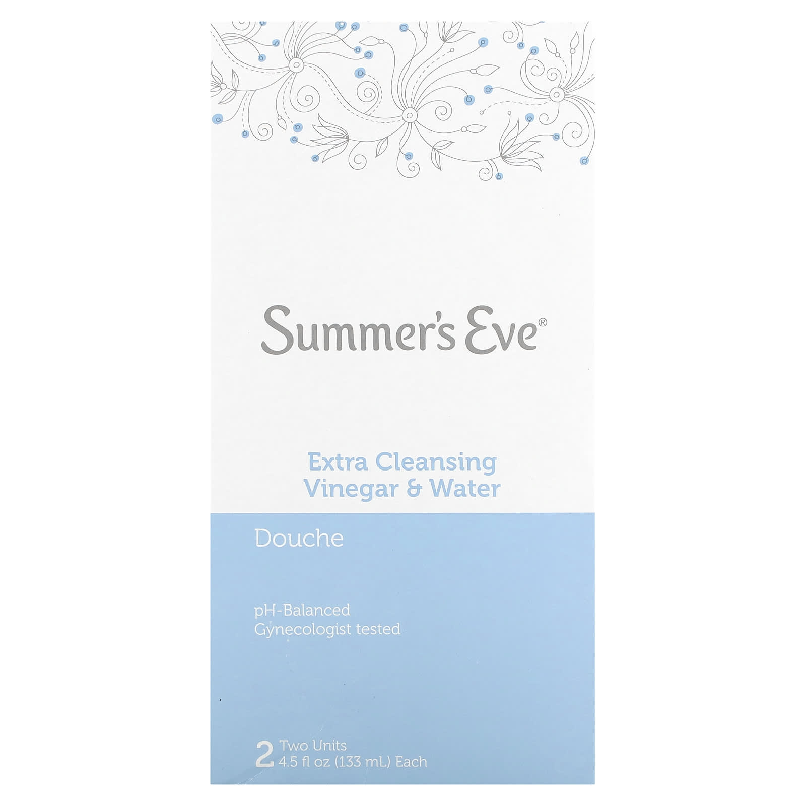 Summer's Eve, Douche, Extra Cleansing, Vinegar & Water, 2 Units, 4.5 fl