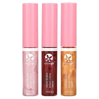 SuncoatGirl, Gloss à lèvres entièrement naturel, Série de 3 pièces, 7 ml (0,23 oz) chacun