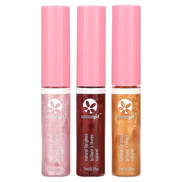 SuncoatGirl, 올 내추럴 립글로스, 3개 세트, 각 7ml(0.23oz)
