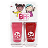 Beauties Nail Polish Duo Set, Cherry Red and Gold Glitter, 2 Piece Set
