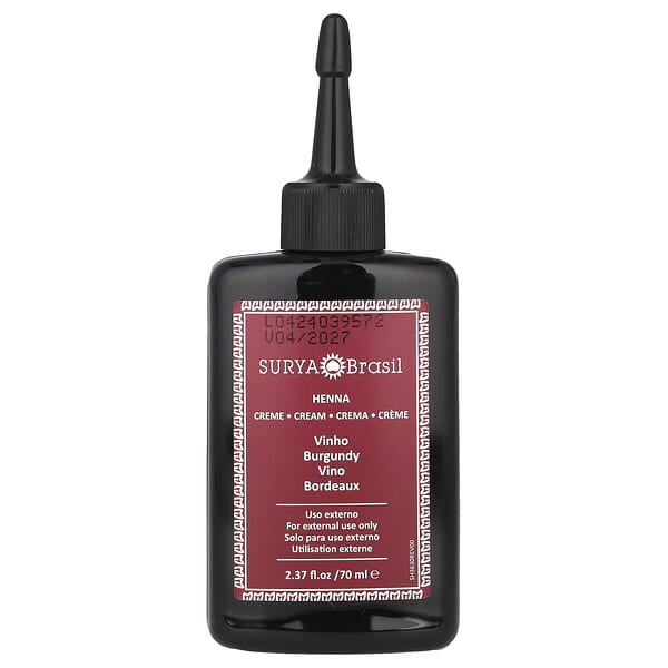 Surya Brasil, 指甲花霜，染髮和護髮護理，暗紅色，2.37 液量盎司（70 毫升）