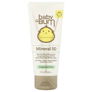 Sun Bum, 礦物質抗曬乳液，SPF 50，無香，3 液量盎司（88 毫升）