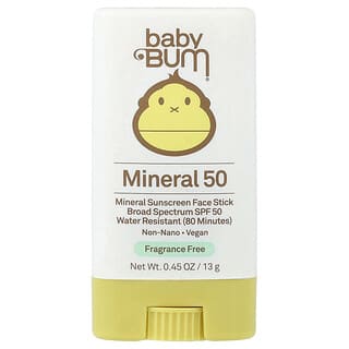 Sun Bum, Protector solar mineral en barra, FPS 50, Sin fragancia, 13 g (0,45 oz)