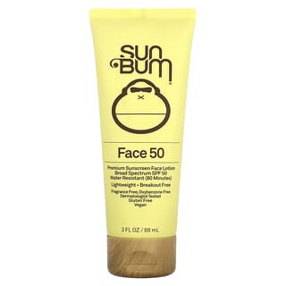 Sun Bum, Loción facial con protector solar prémium, FPS 50, Sin fragancia, 88 ml (3 oz. Líq.)