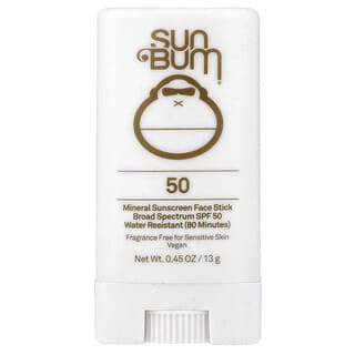 Sun Bum, Mineral Sunscreen Face Stick, SPF 50, Fragrance Free , 0.45 oz (13 g)