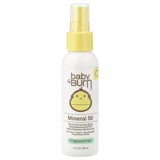 Sun Bum, Baby Bum, Spray con protector solar mineral, FPS 50, Sin fragancia, 88 ml (3 oz. líq.)
