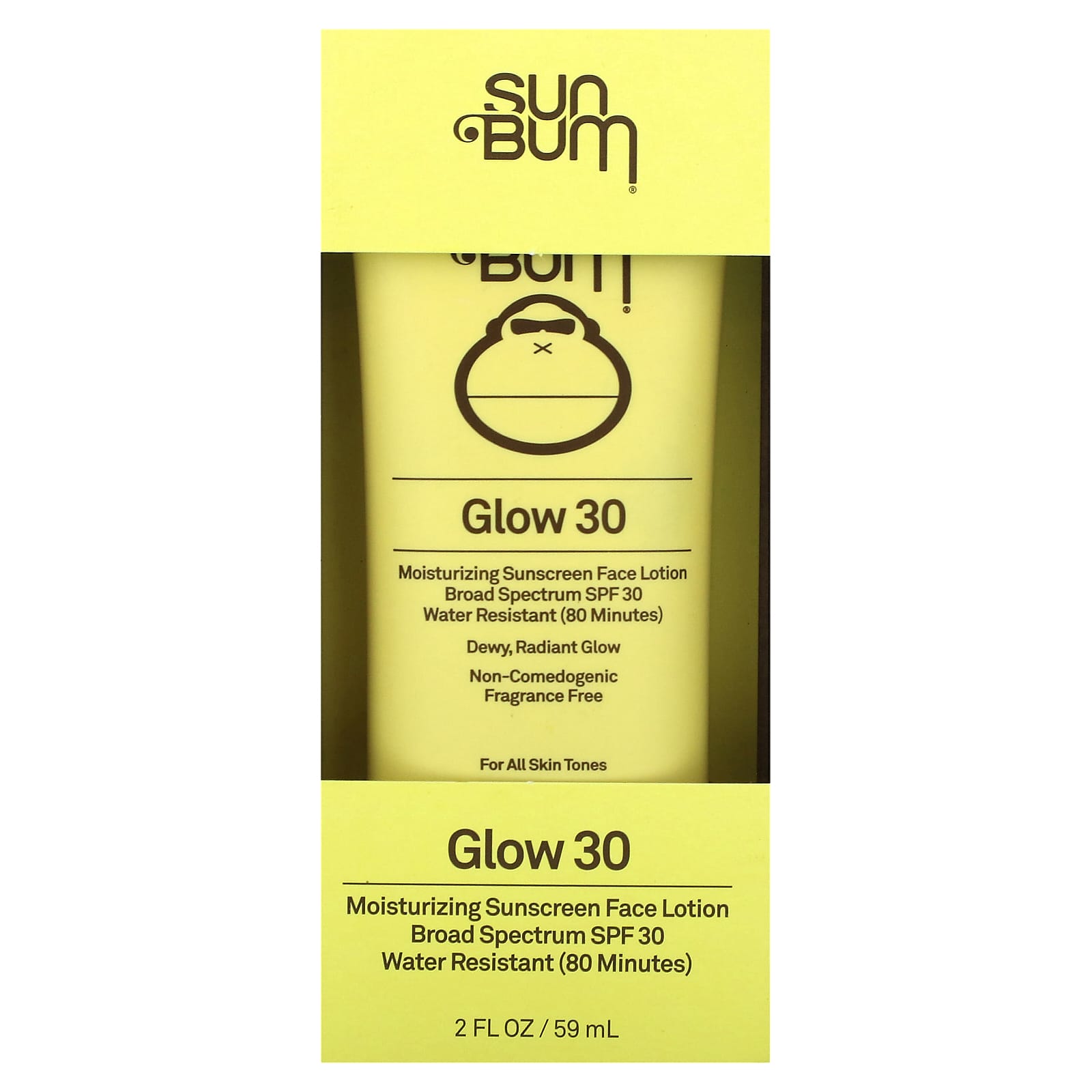 Sun Bum, Glow 30, Moisturizing Sunscreen Face Lotion, SPF 30, Fragrance